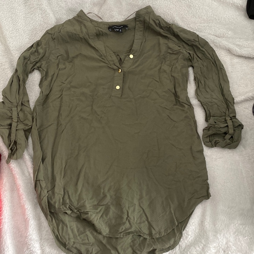fancy green to the elbows shirt